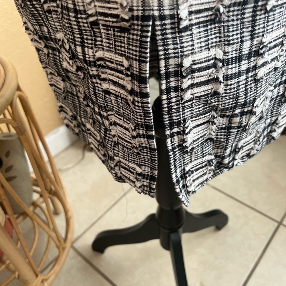 Escada Black and White Checkered Midi Dress size 34 - Picture 7 of 15